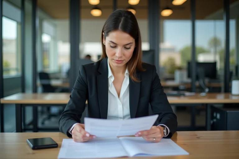 Femme professionnelle en réunion de travail PHP